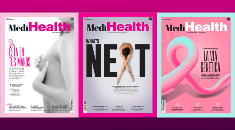 3 portadas de MediHealth dedicadas a la lucha contra el cáncer de mama 