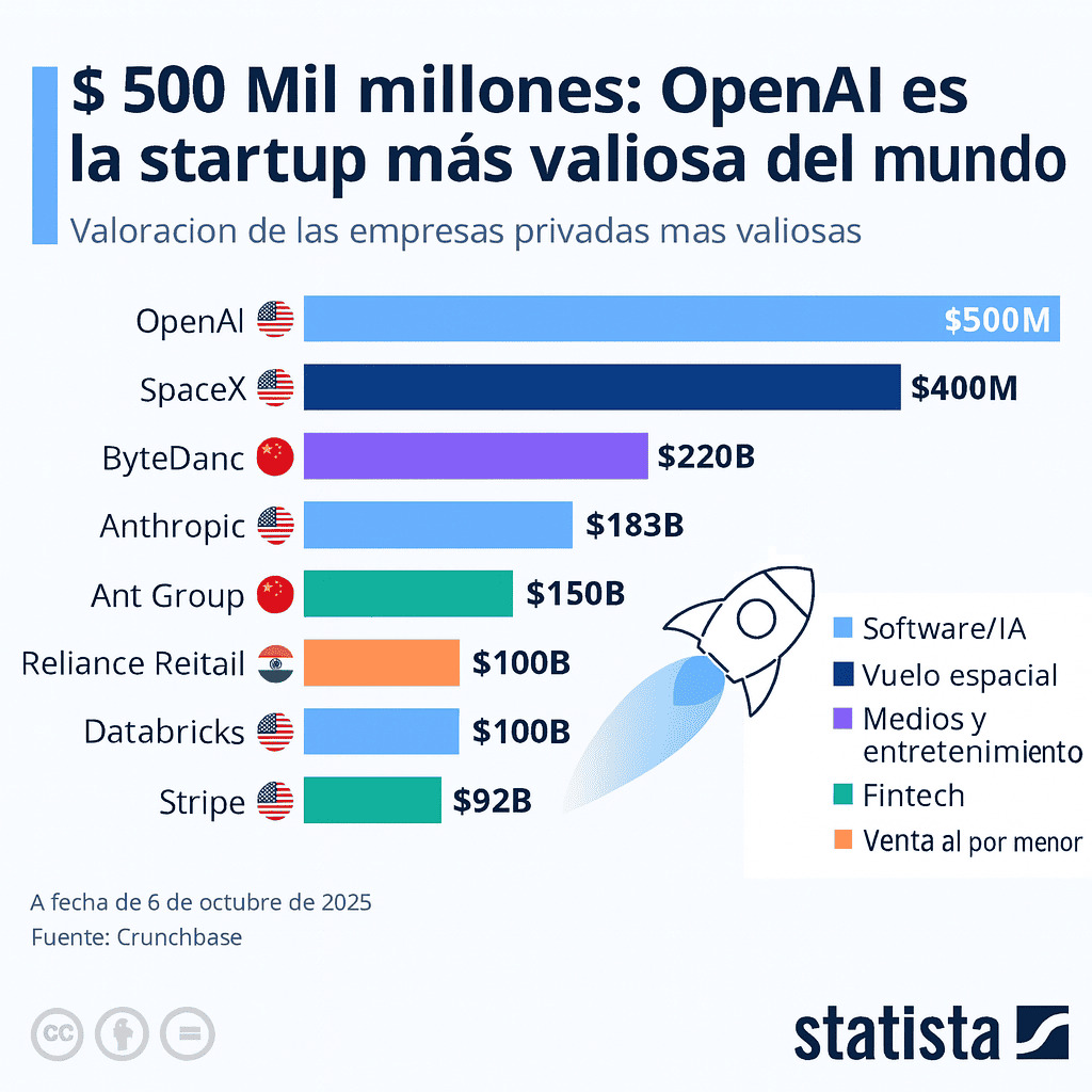 Las startups más valiosas del mundo openAI spaceX.