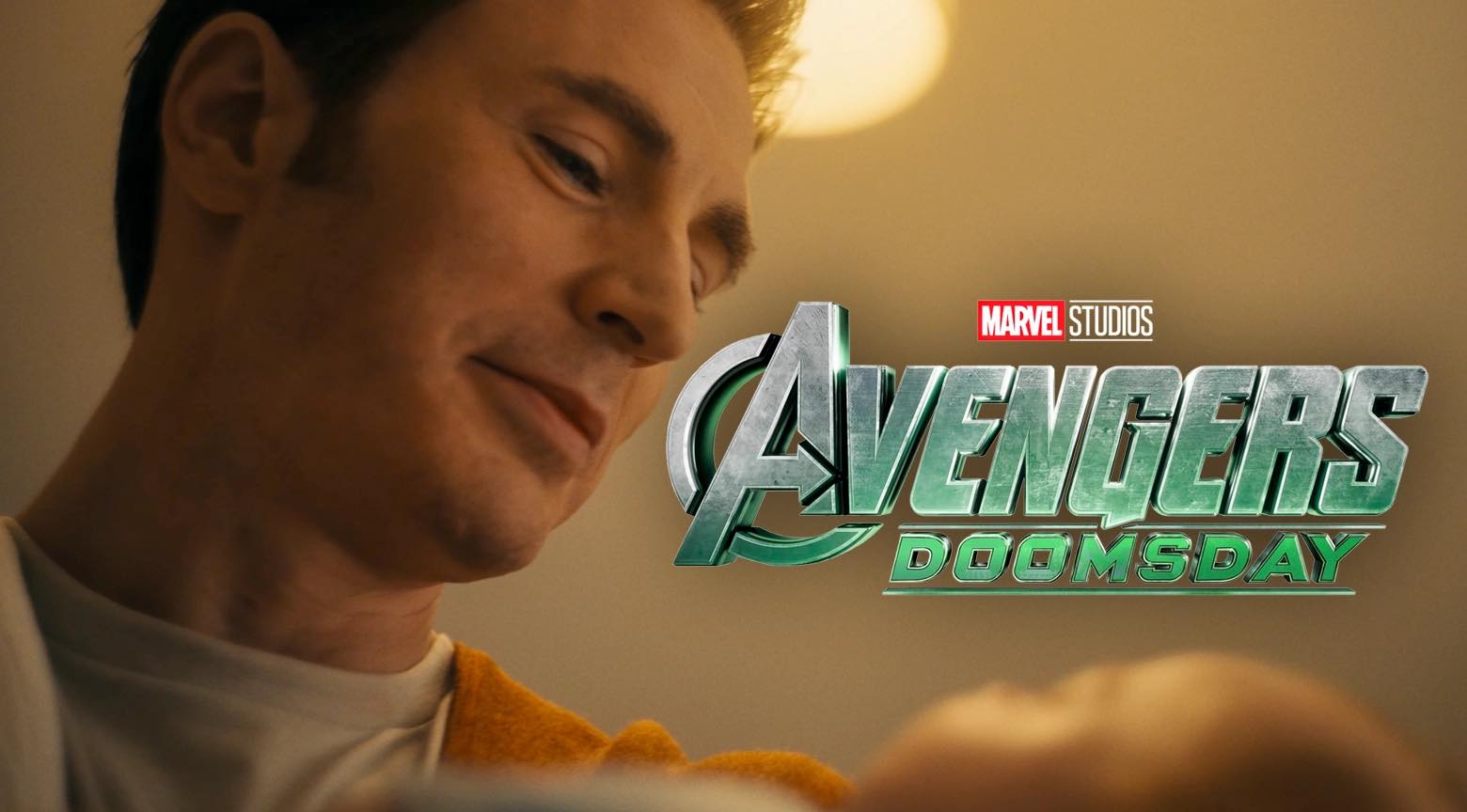 Fotograma promocional de Avengers: Doomsday, con un personaje central del universo Marvel junto al logotipo oficial de la película.