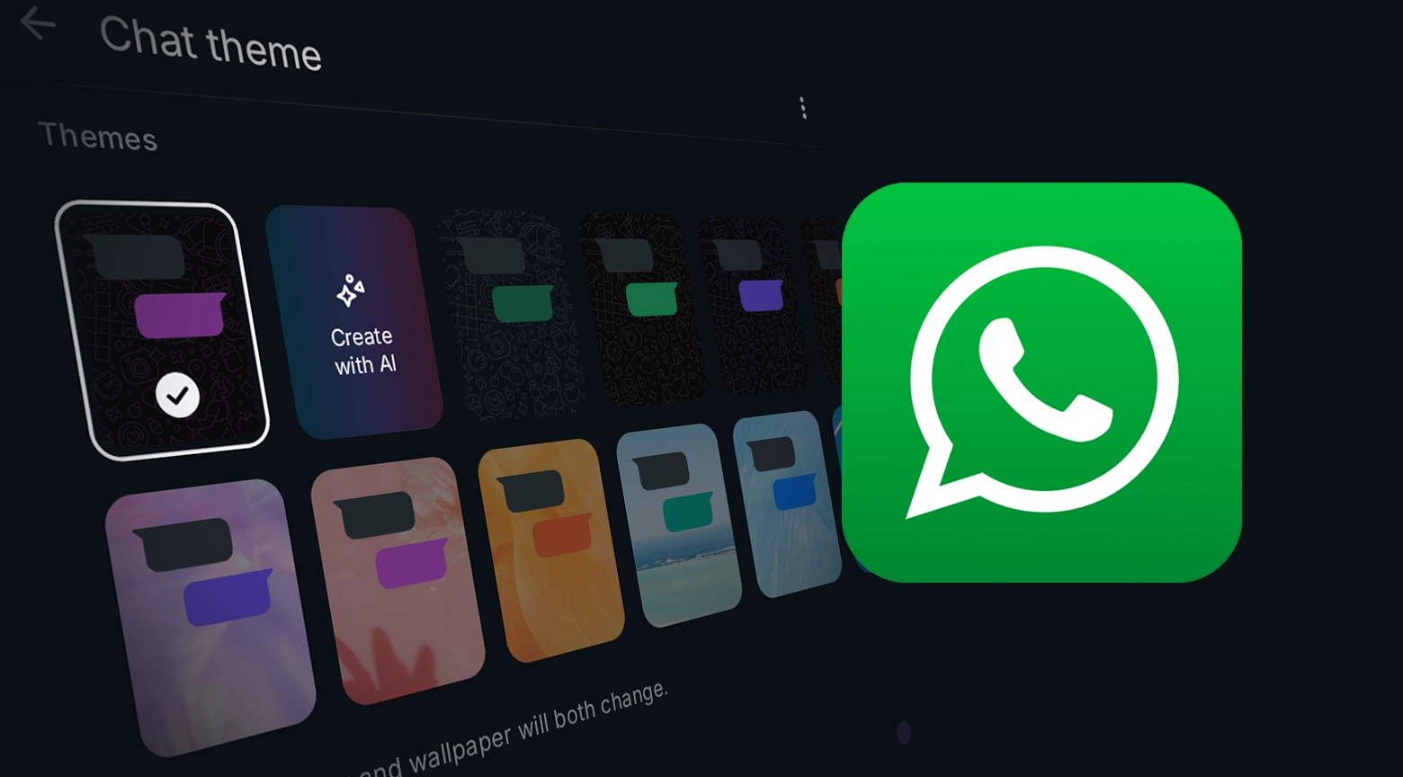 Nueva interfaz de WhatsApp Web con opción para personalizar temas de chats.