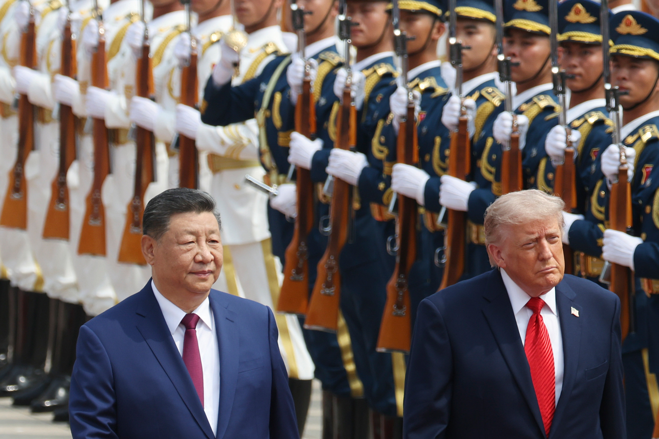 Ceremonia de bienvenida de Trum a China