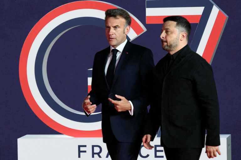 Macron recibe a Zelenski para una reunión dedicada a Ucrania en la cumbre del G7