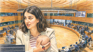 Ministra sueca y el día que un bebé entró al Consejo Europeo