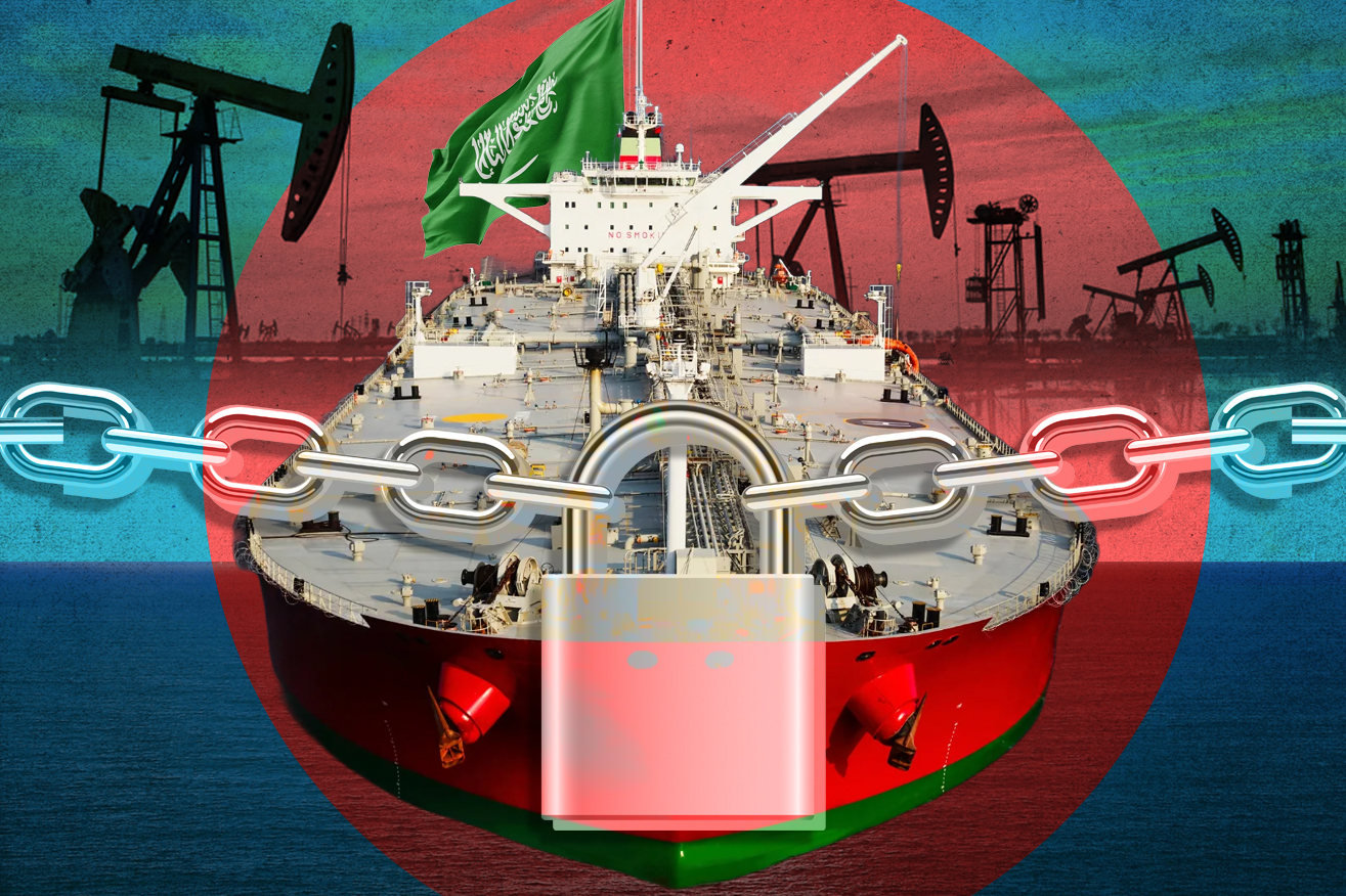 El petróleo de Arabia Saudita queda atrapado en el mar Rojo