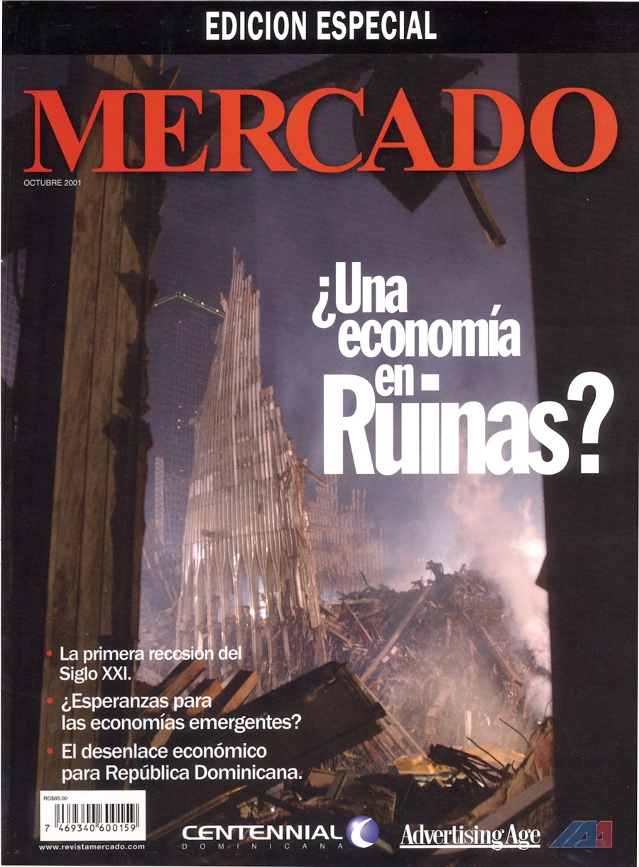 Portada de la edición especial de Mercado de octubre de 2001 con las ruinas de Ground Zero y el titular “¿Una economía en ruinas?”